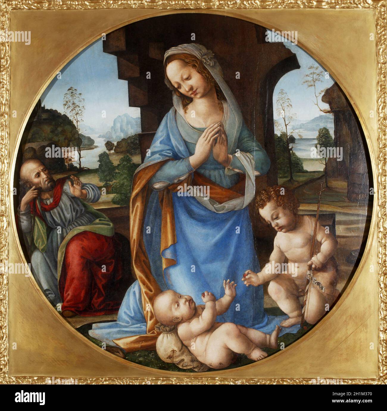 Lorenzo di Credi : naissance du Christ Banque D'Images