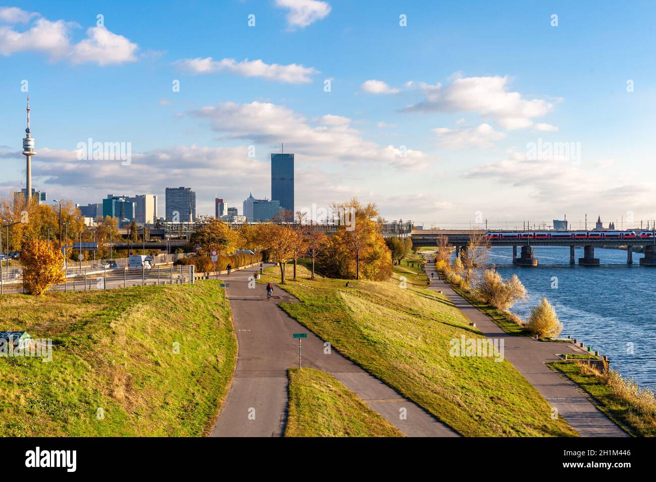 Paysage d'automne avec vue sur Vienne. Banque D'Images