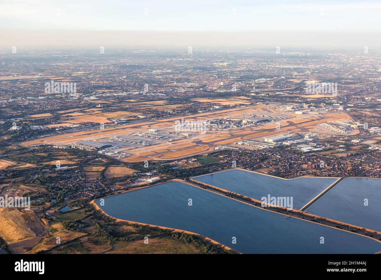Londres, Royaume-Uni - 1 août 2018 : vue d'ensemble de l'aéroport de Londres Heathrow au Royaume-Uni. Banque D'Images