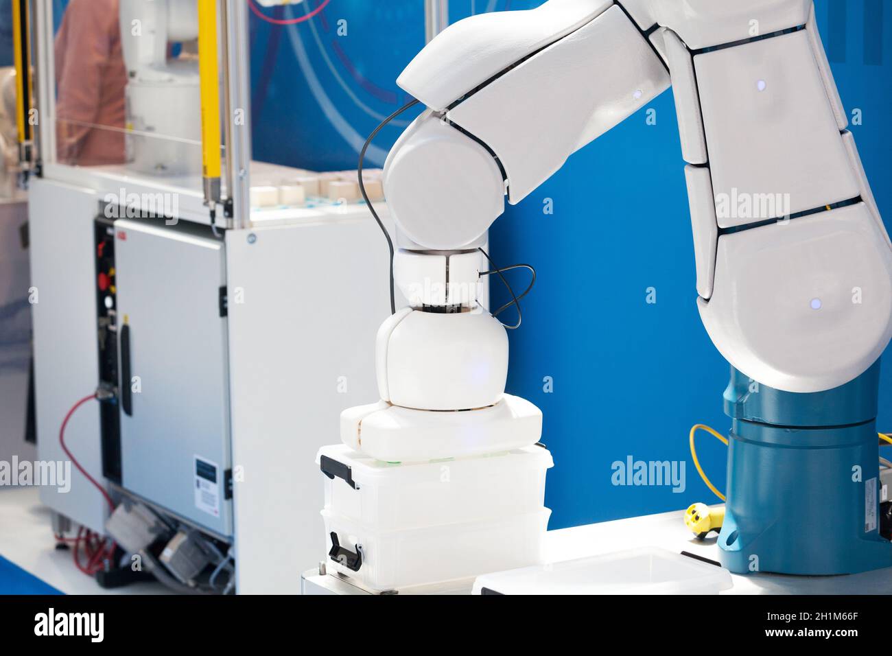 Bras robotisé de saisie et de placement industriel Banque D'Images