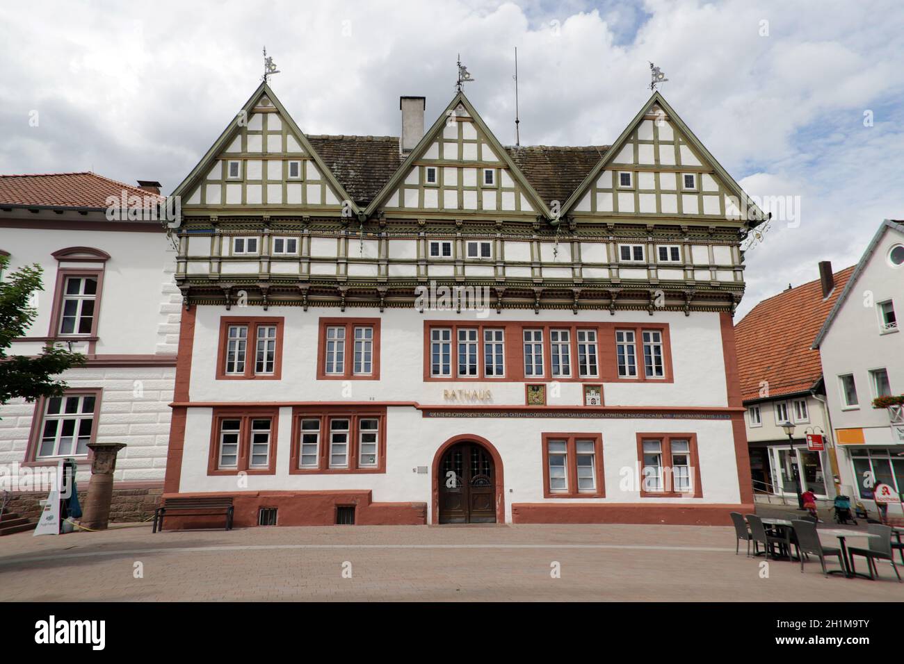 historisches Rathaus aus dem 16. Jahrhundert am Marktplatz, Blomberg, Nordrhein-Westfalen, Allemagne Banque D'Images
