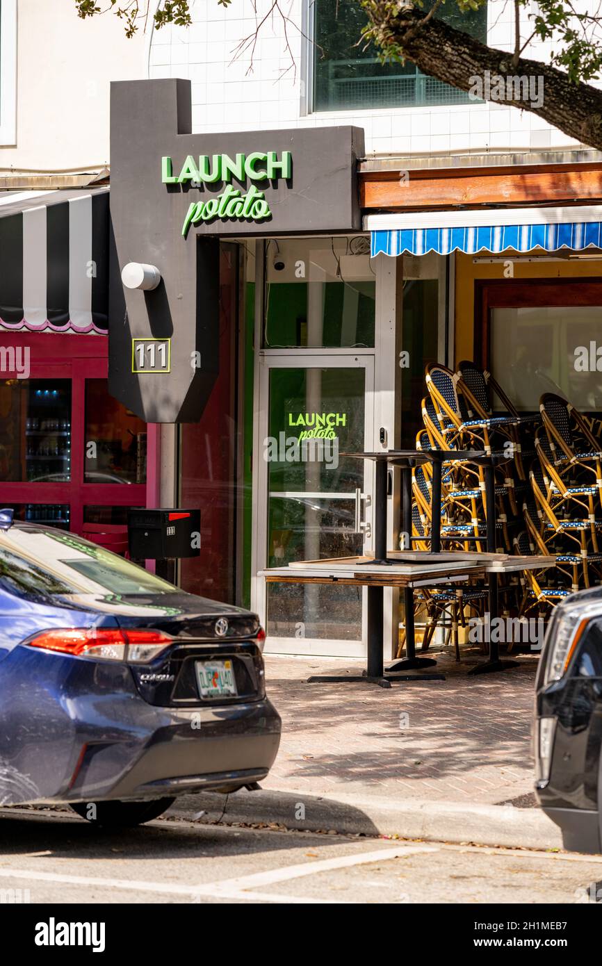 Delray Beach, Floride, États-Unis - 17 octobre 2021 : photo du restaurant Launch Potato Banque D'Images