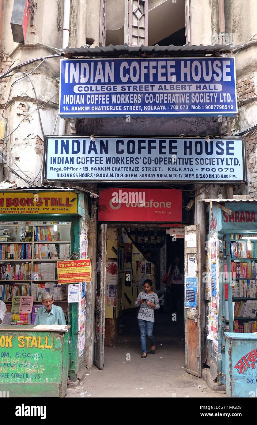 Indian Coffee House à Kolkata.La chaîne India Coffee House a été lancée par le Comité Coffee Cess en 1936 à Bombay. Banque D'Images