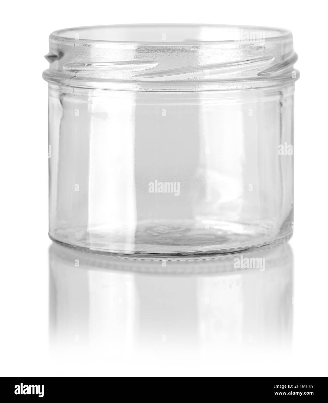 Le bol en verre vide pour les produits sur fond blanc Banque D'Images