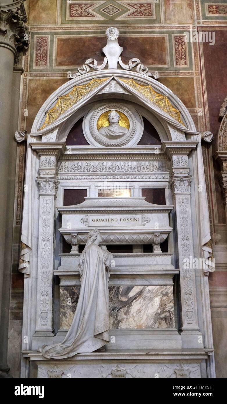 Tombe de Leonardo Bruni humaniste italien, historien et homme d1370 - 1444, par Bernardo Rossellino, monument funéraire, la Basilique de Santa Croce (Basilic Banque D'Images