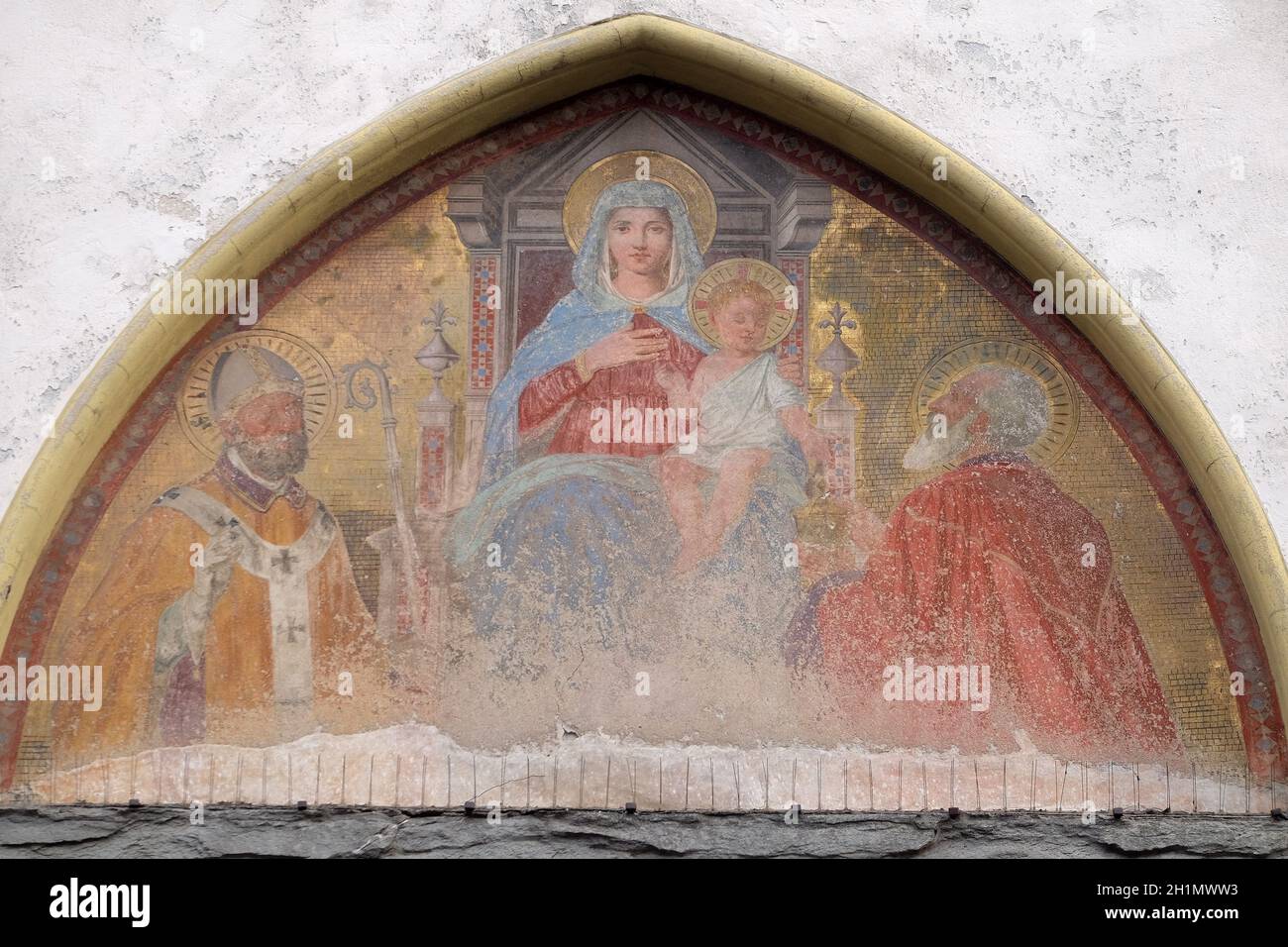 Vierge à l'enfant sur le trône avec les Saints, Sant' Ambrogio Église à Florence, Italie Banque D'Images