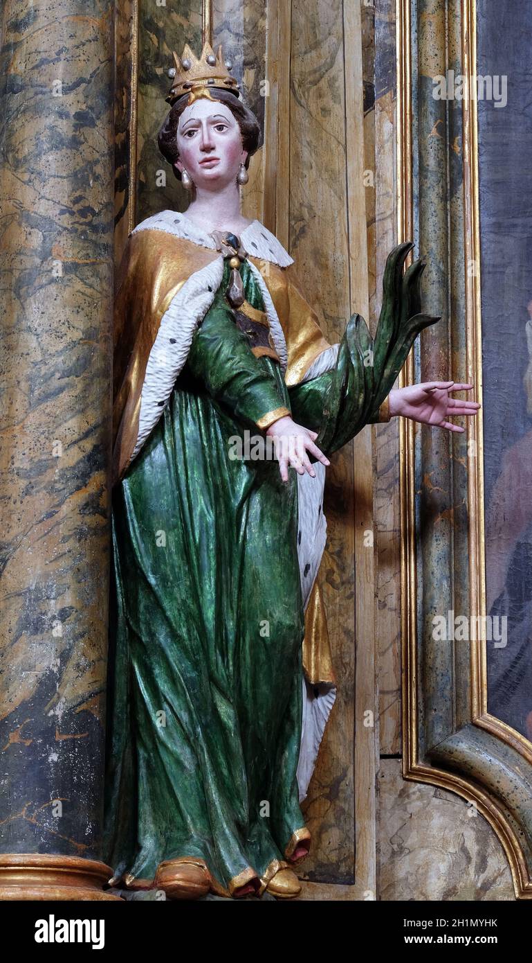 Statue de Saint Joanna sur l'autel de l'église de Saint Léonard de Noblac Kotari en Croatie, Banque D'Images