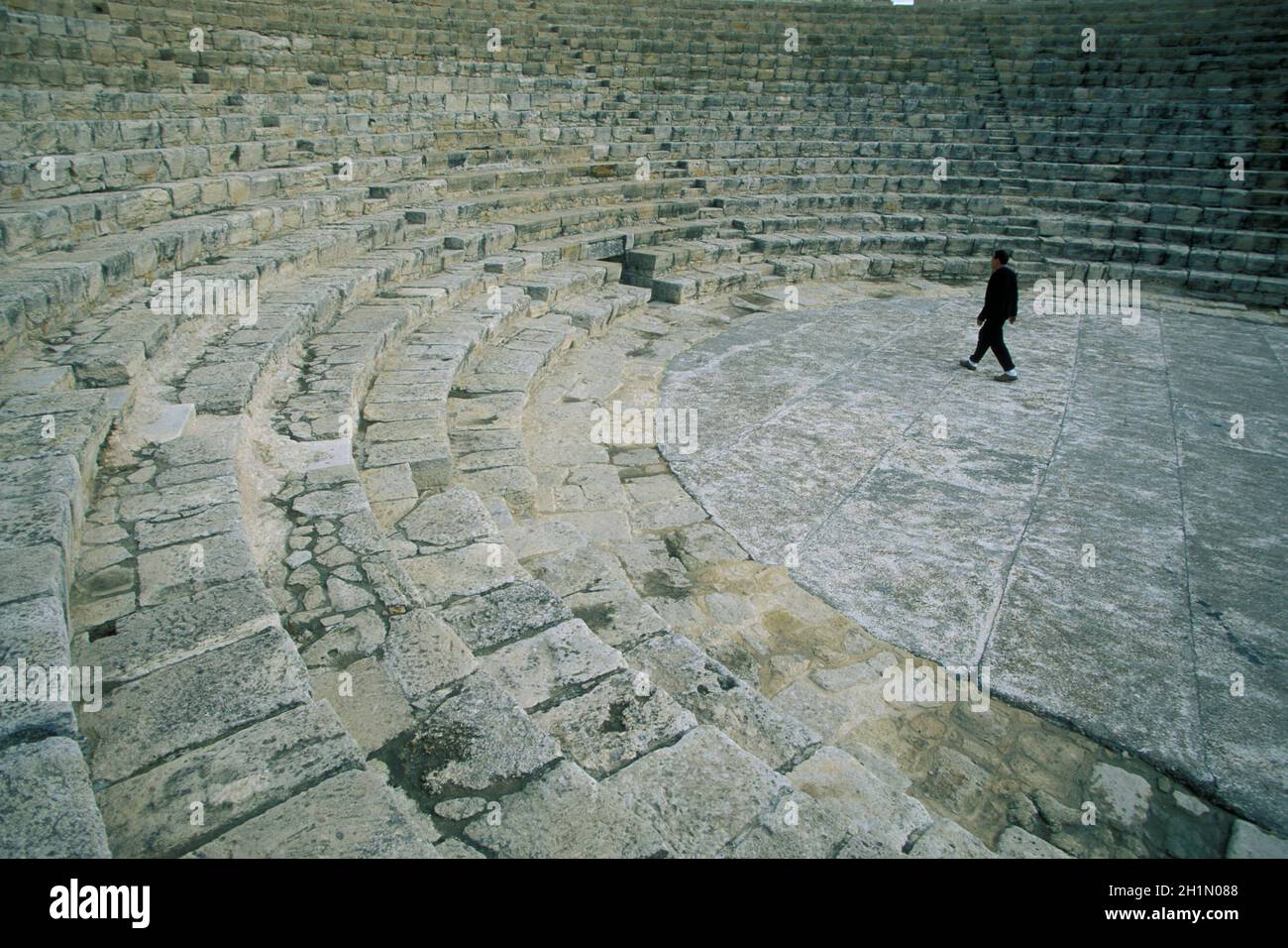 L'Amphithéâtre dans les ruines romaines de Kourion dans le sud de Chypre. Chypre, Kourion, novembre 2001 Banque D'Images