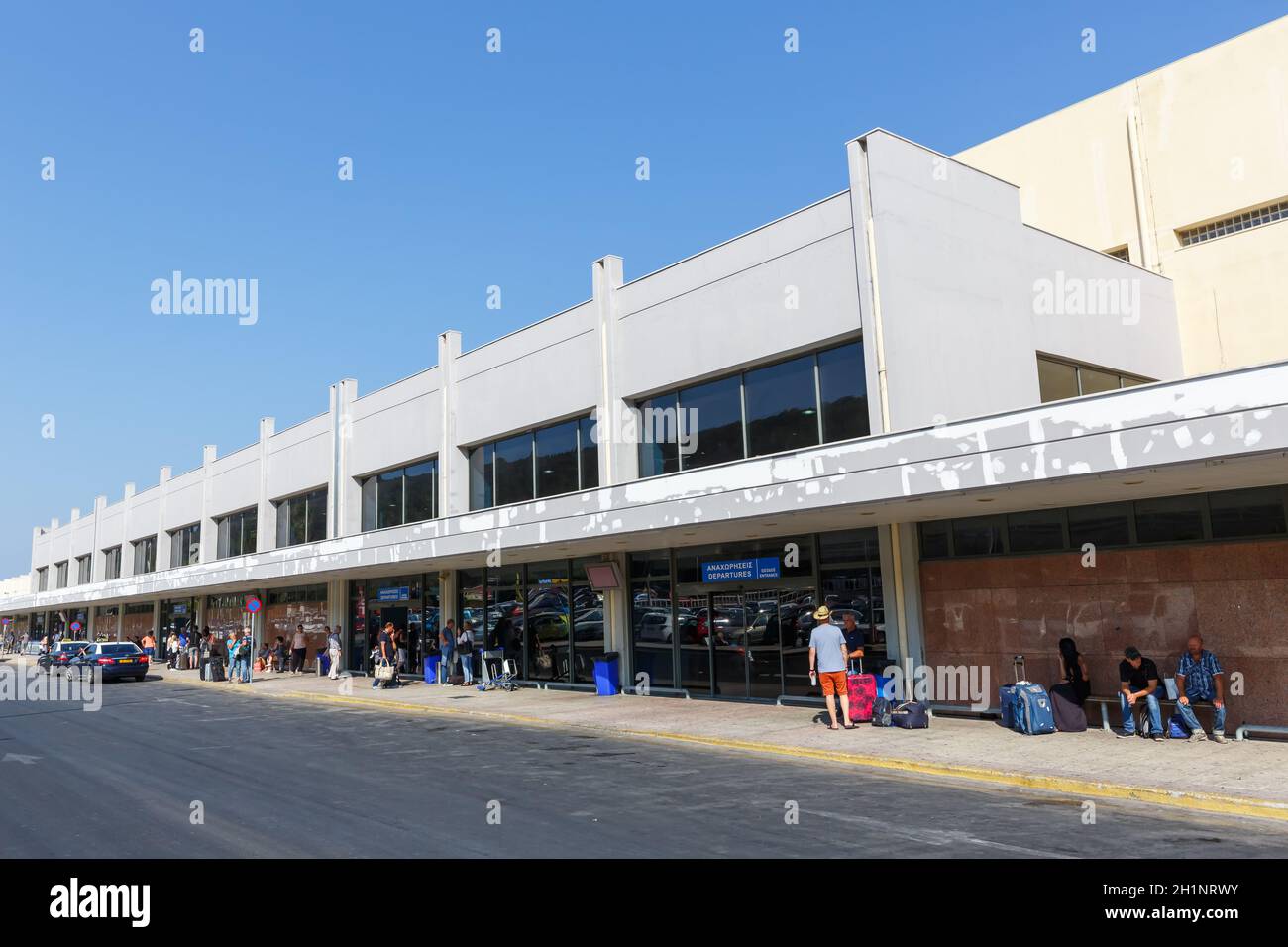 Rhodes, Grèce - 13 septembre 2018 : terminal de l'aéroport de Rhodes (RHO) en Grèce. Banque D'Images