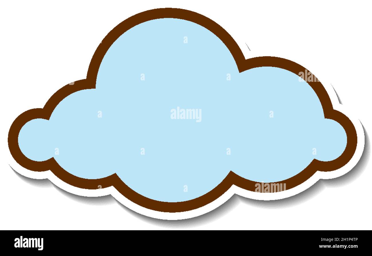Autocollant avec illustration vide isolée par nuage Illustration de Vecteur
