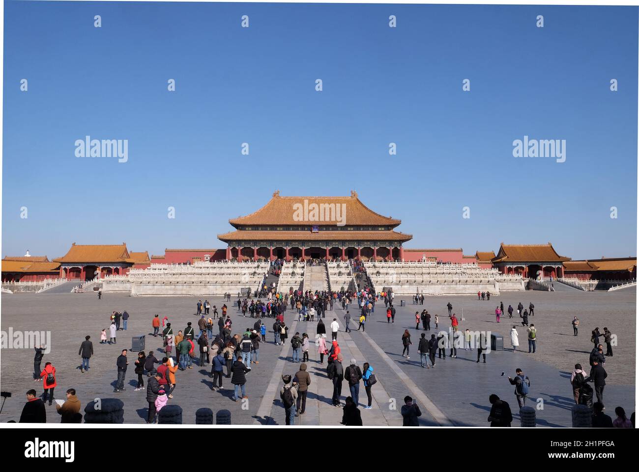 Porte de l'harmonie suprême dans la Cité interdite, Beijing, Chine Banque D'Images