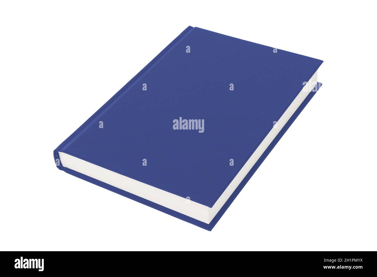 Livre de couverture rigide bleu sur fond blanc avec chemin d'écrêtage Banque D'Images