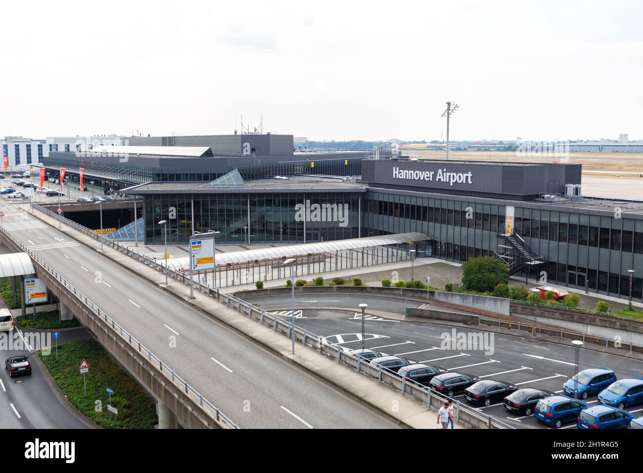 Hanovre, Allemagne - 9 août 2020 : terminal C de l'aéroport de Hanovre en Allemagne. Banque D'Images