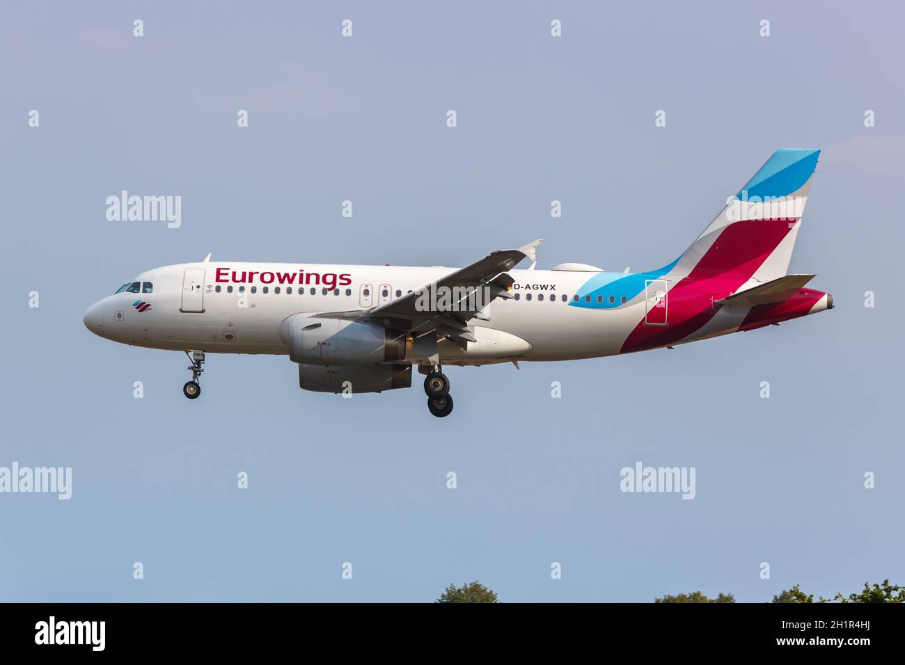 Dortmund, Allemagne - 9 août 2020 : Eurowings Airbus A319 à l'aéroport de Dortmund en Allemagne. Airbus est un fabricant européen d'avions basé à Banque D'Images