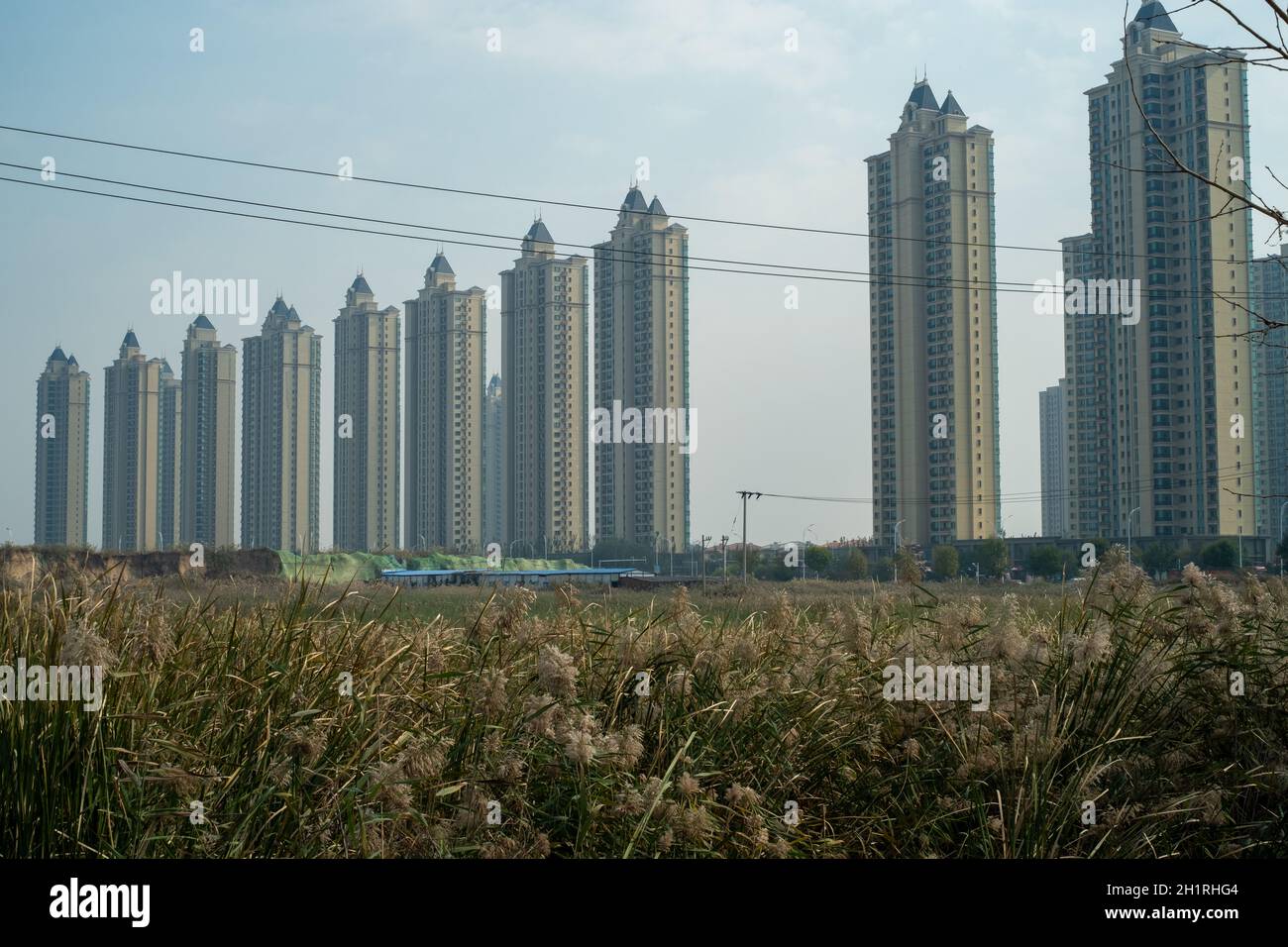 Propriétés résidentielles Evergrande dans le quartier de Wuqing, Tianjin, Chine.19 octobre 2021 Banque D'Images