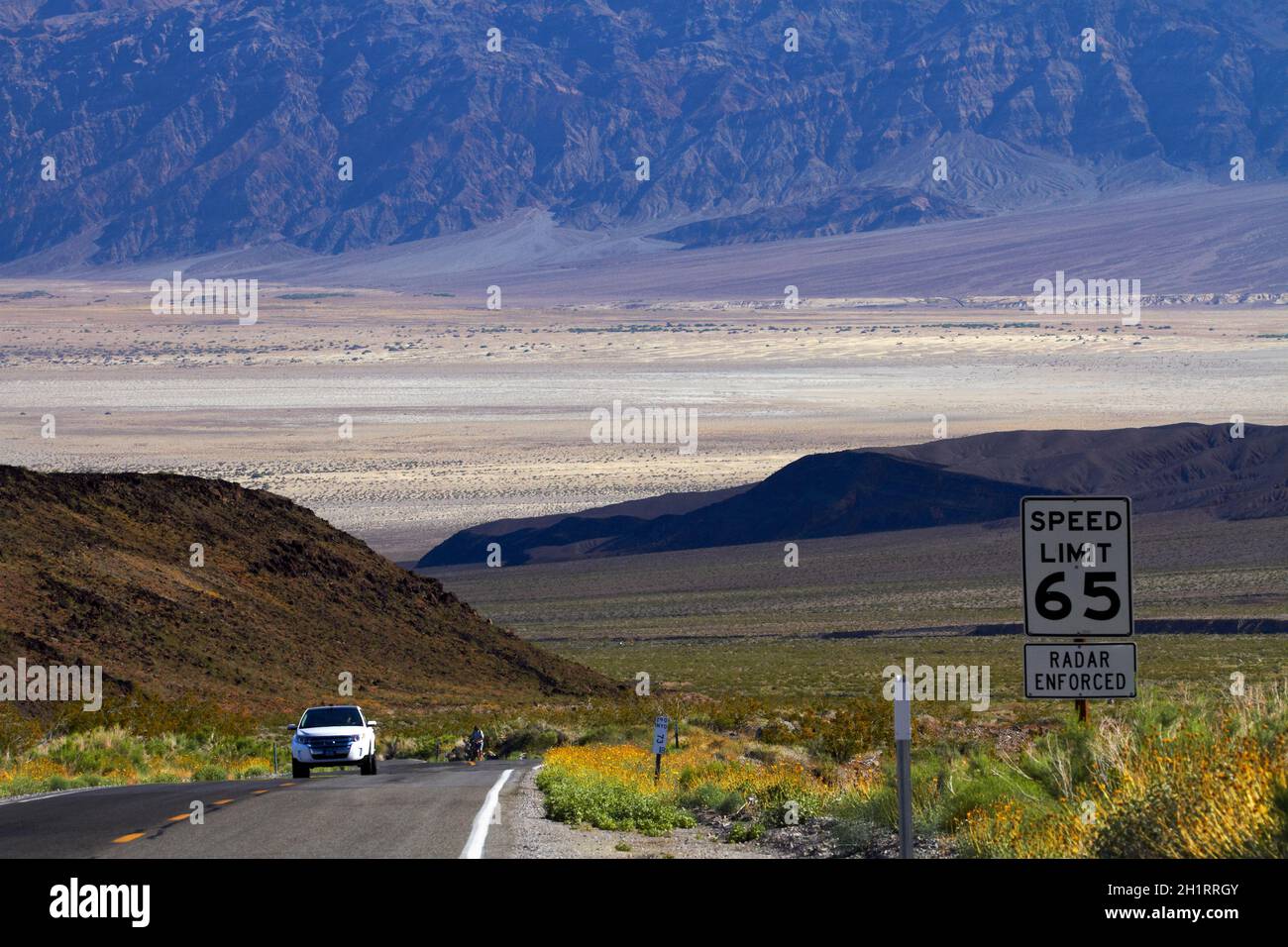 State route 190, Parc national de la Vallée de la mort, Panamint Range, désert de Mojave, Californie, États-Unis. Banque D'Images