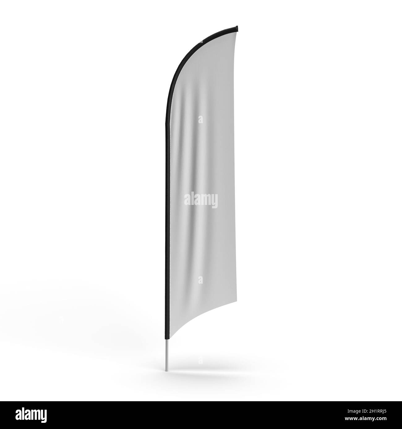 drapeau 3m Banner avec manchon noir et peau blanche, isolé sur fond blanc.illustration de rendu 3d pour les maquettes Banque D'Images