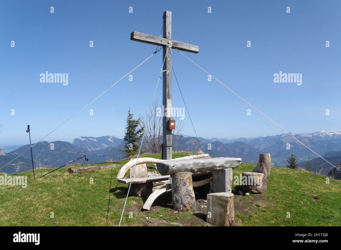 Gipfelkreuz der Bleckwand am Wolfgangsee, Salzbourg, Österreich, Europa - Croix sommet du Bleckwand à Wolfgangsee, Salzbourg, Autriche, Europe Banque D'Images