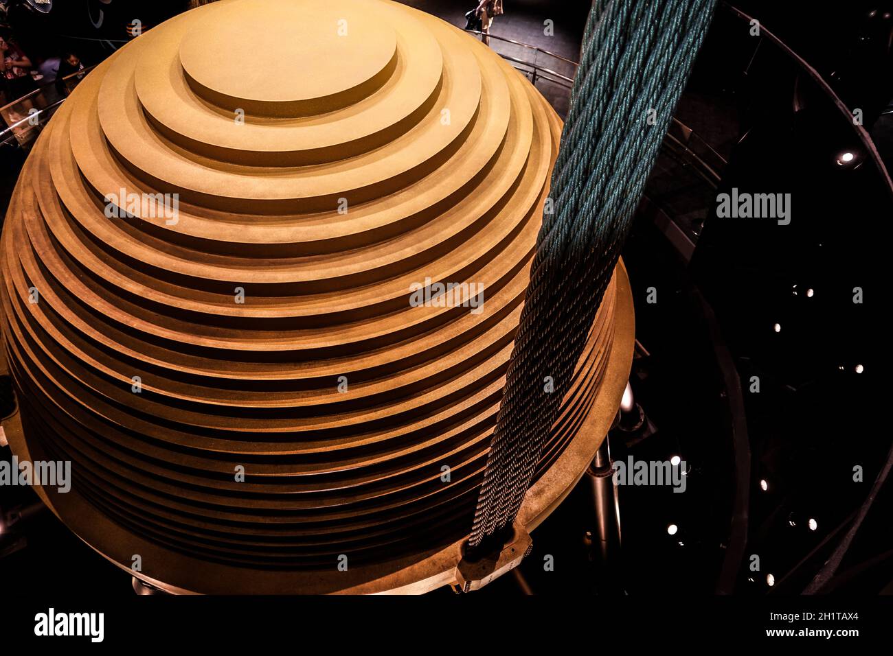 Amortisseur massique réglé Taipei 101. Lieu de tournage : Taïwan, Taipei Banque D'Images
