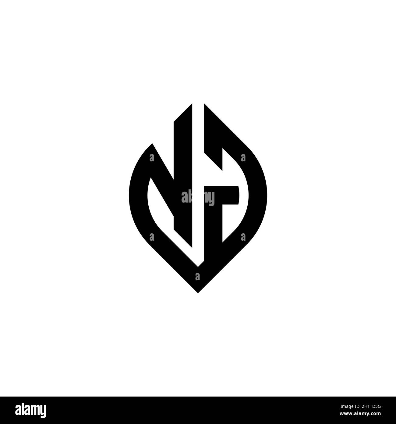 LETTRE DU logo NG Monogram avec modèle de conception géométrique simple de style de forme continue isolé sur fond blanc Illustration de Vecteur