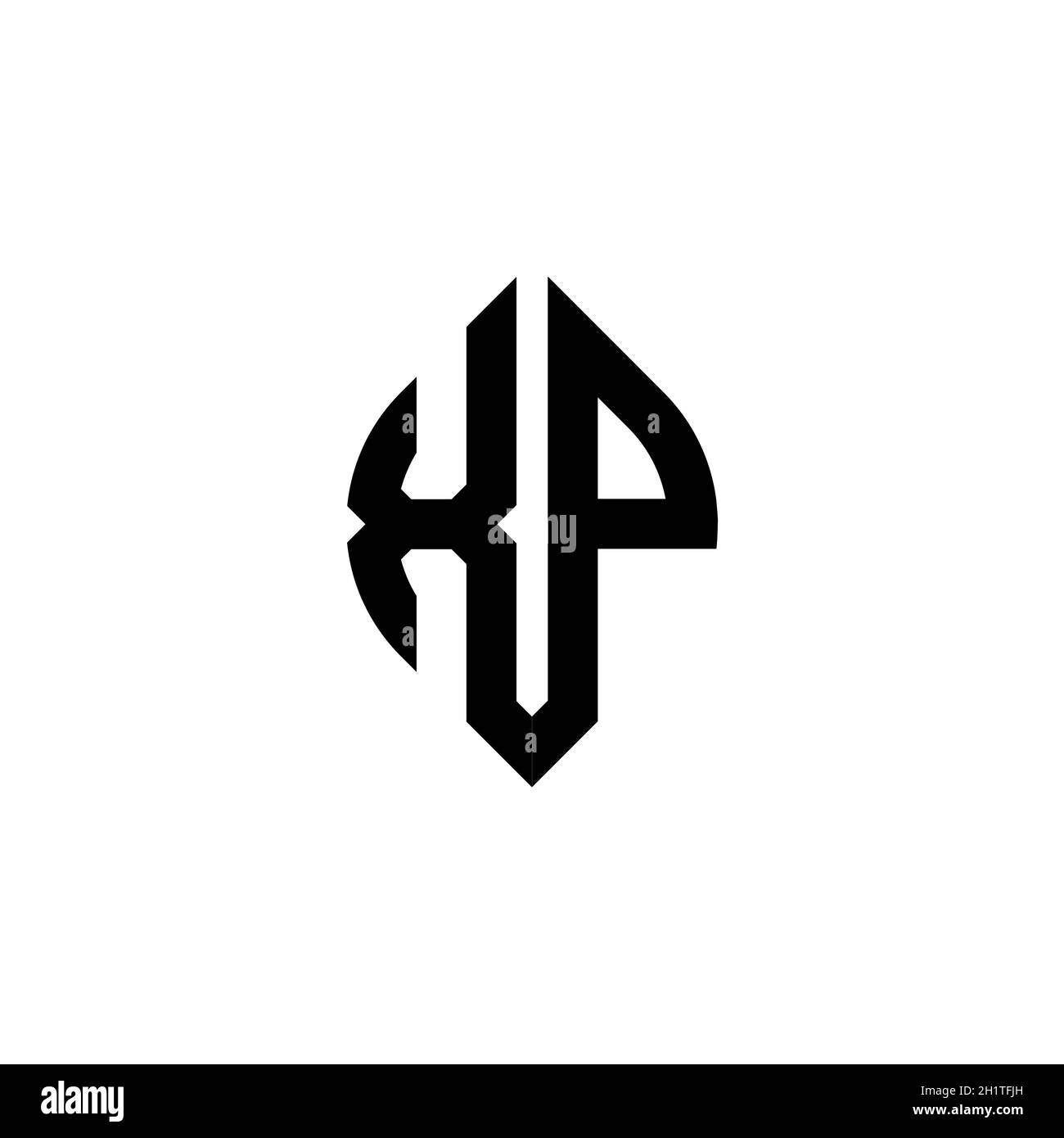 XP Monogram logo lettre avec simple modèle géométrique de style de forme continue isolé sur fond blanc Illustration de Vecteur