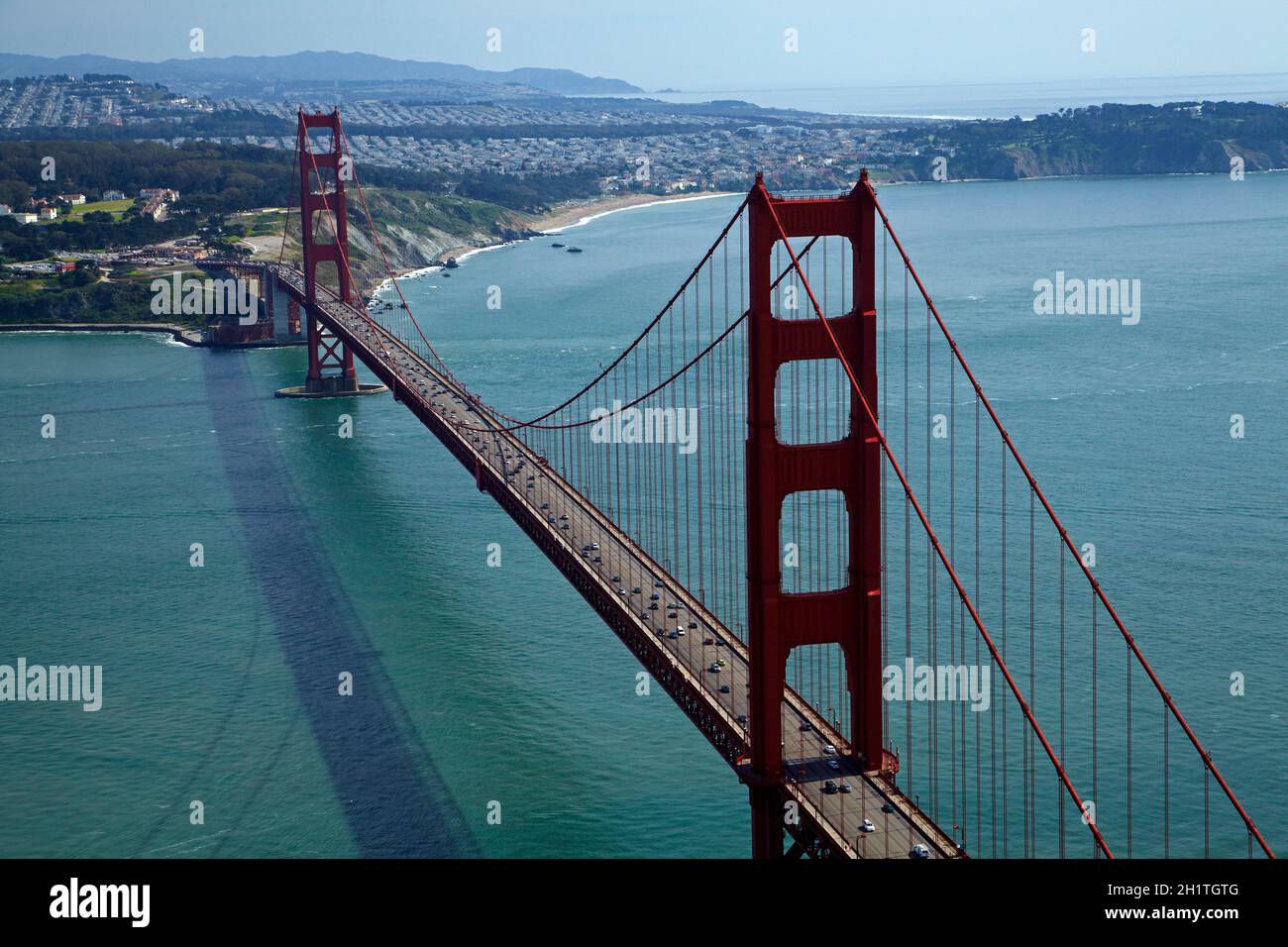 Golden Gate Bridge, San Francisco, San Francisco, Californie, USA - vue aérienne Banque D'Images