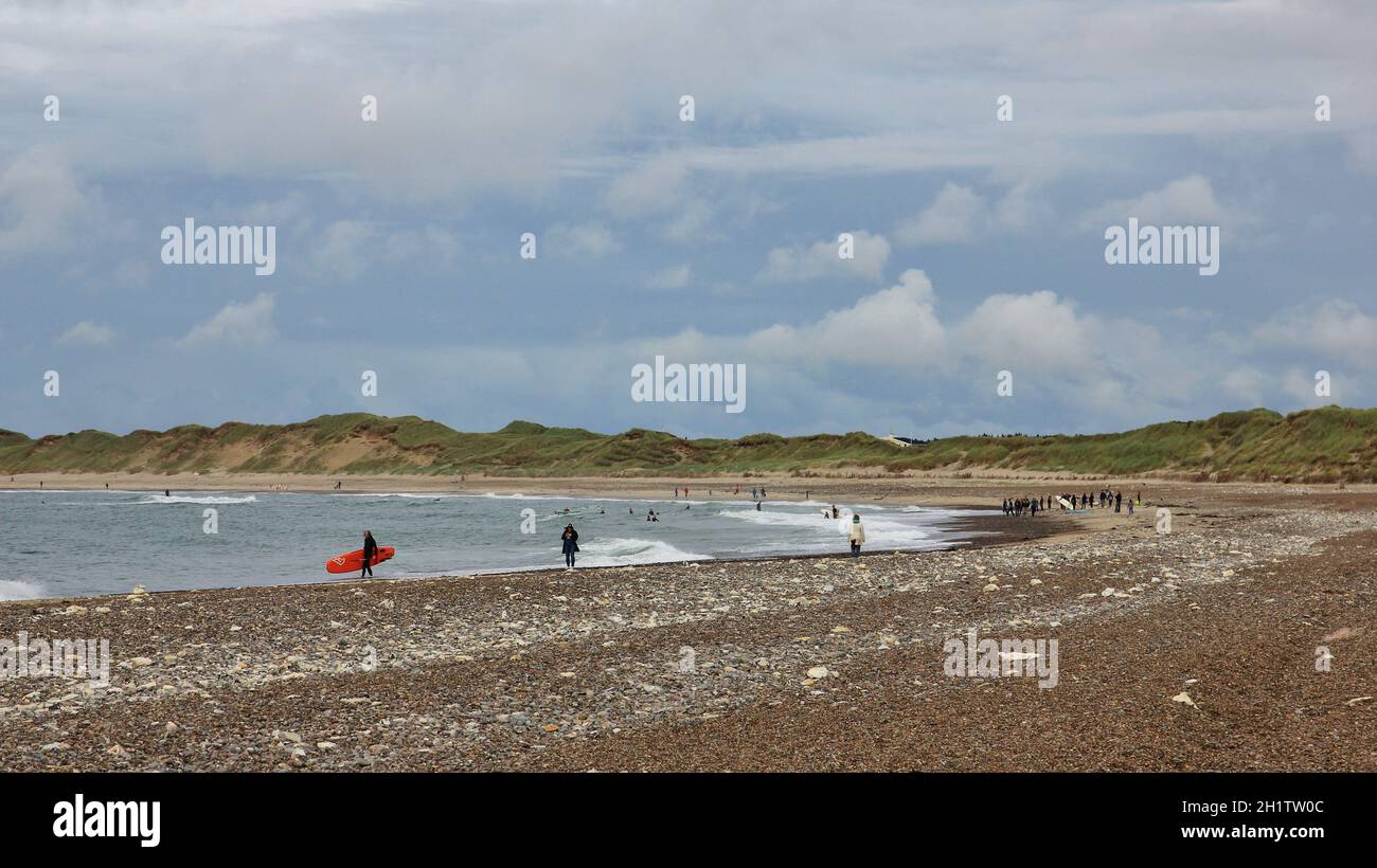 Spot de surf populaire Klitmoller, côte ouest du Danemark Banque D'Images