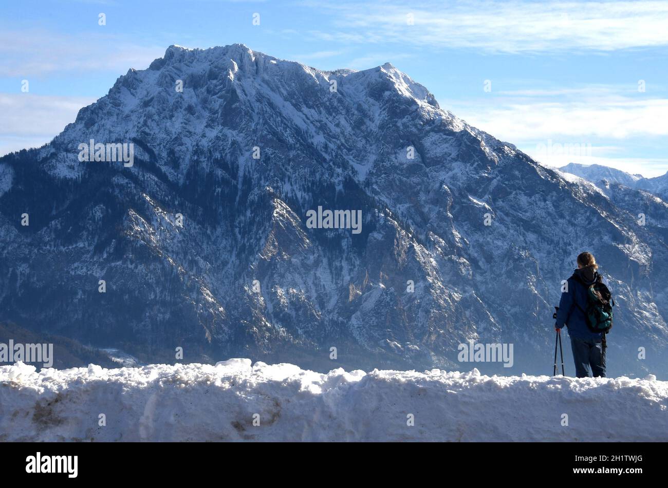 Traunstein und Traunsee im Winter, Österreich, Europa - Traunstein et Traunsee en hiver, Autriche, Europe Banque D'Images