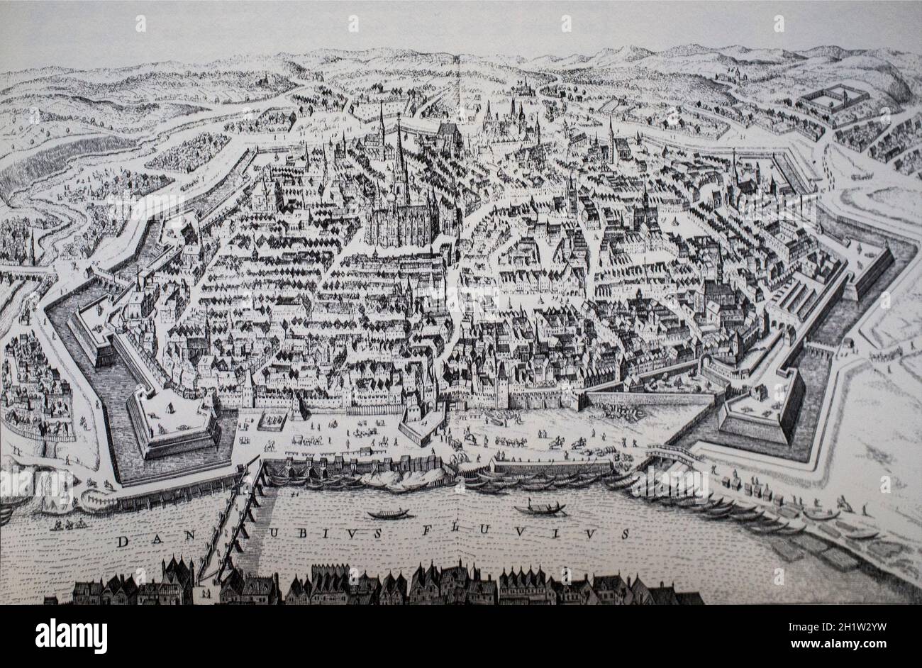 Siège de Vienne par l'Empire ottoman à en 1529. Gravure Frans van Mieris Banque D'Images