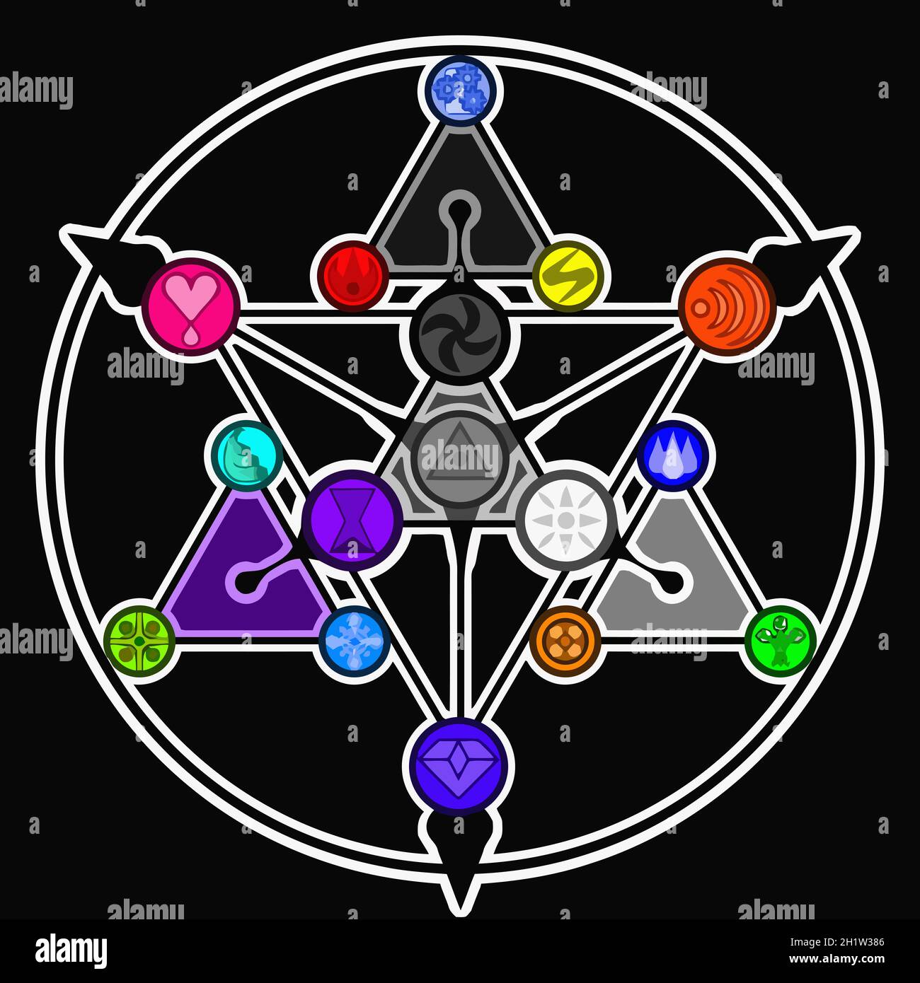 Kabbalah illustration géométrique de la numerologie mystique Banque D'Images