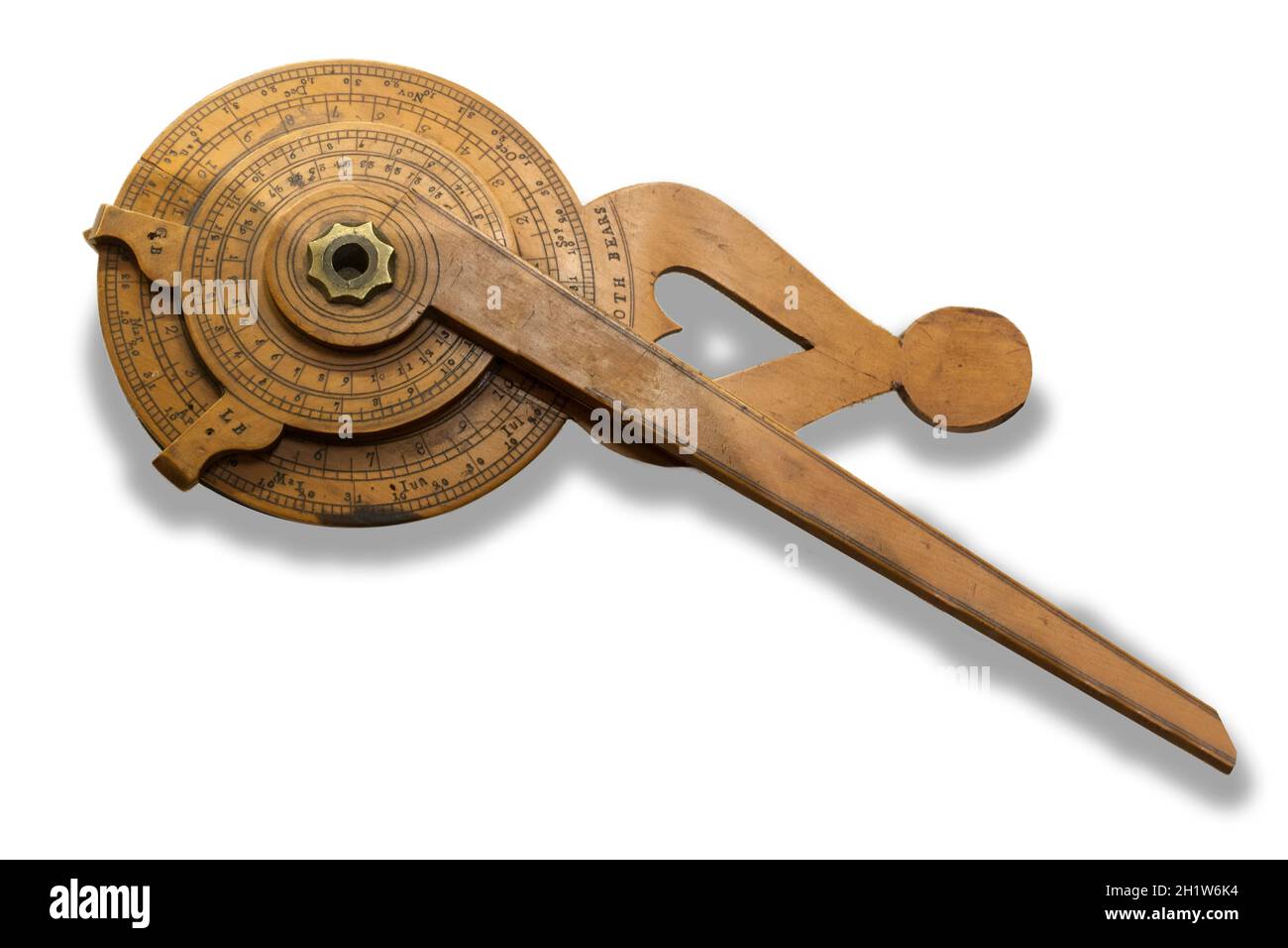 Nocturne, instrument utilisé pour déterminer l'heure locale. Isolé. Musée naval de Madrid Banque D'Images