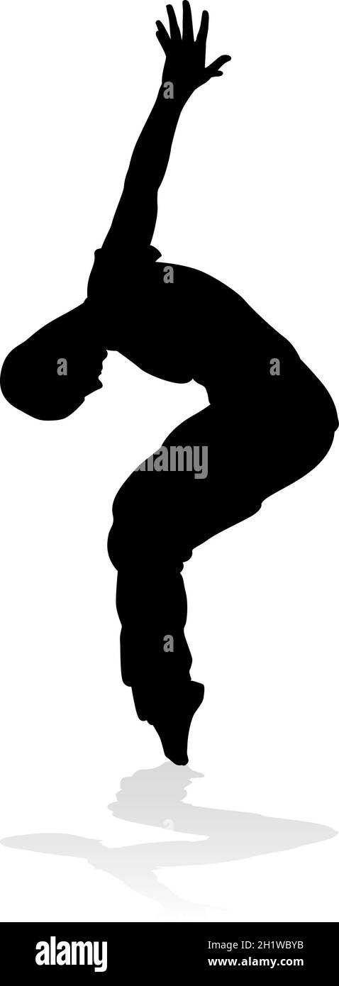 Street Dance Dancer Silhouette Illustration de Vecteur