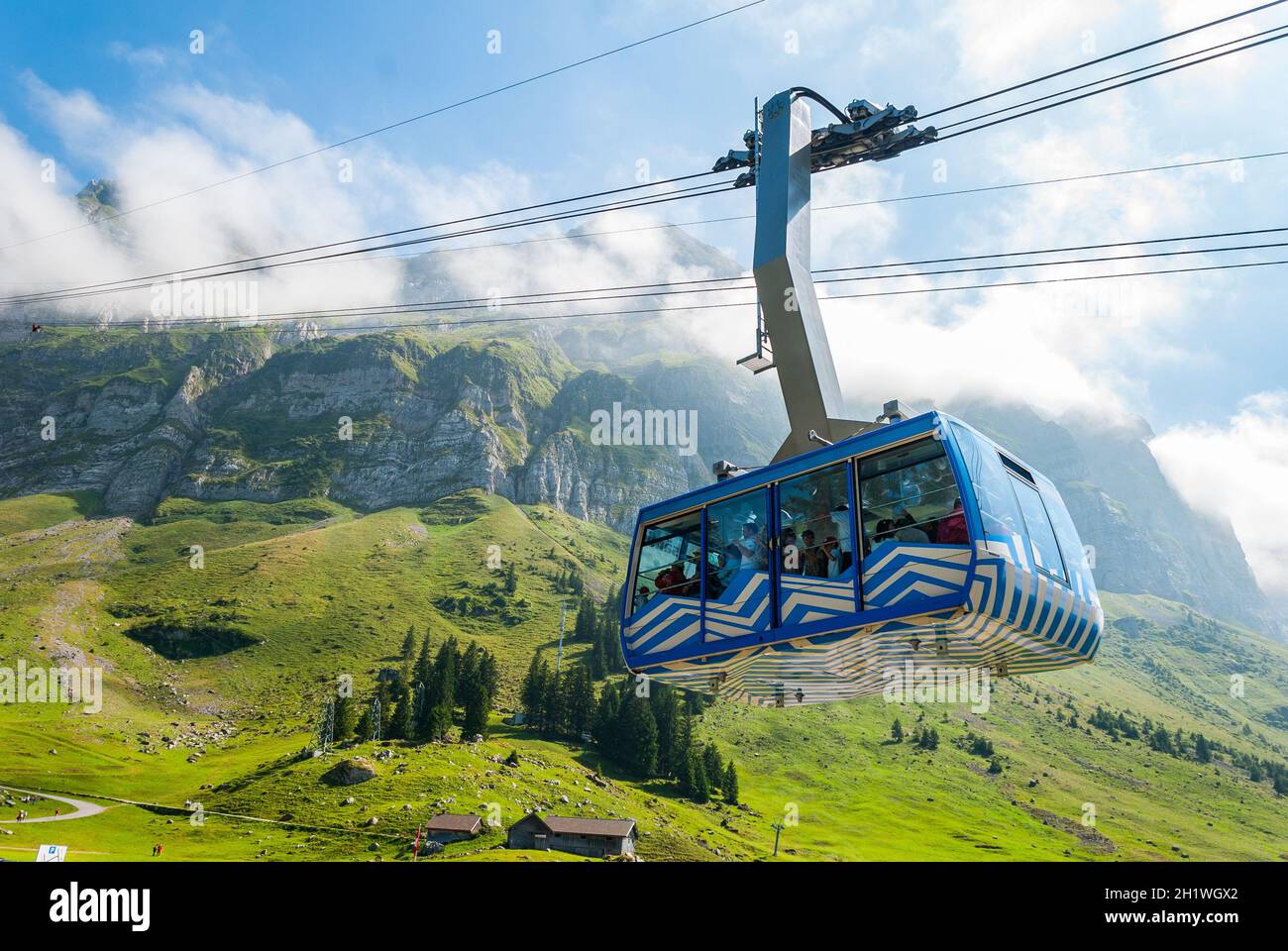 Saentis Seilbahn, Schwaegalp - Suisse Banque D'Images