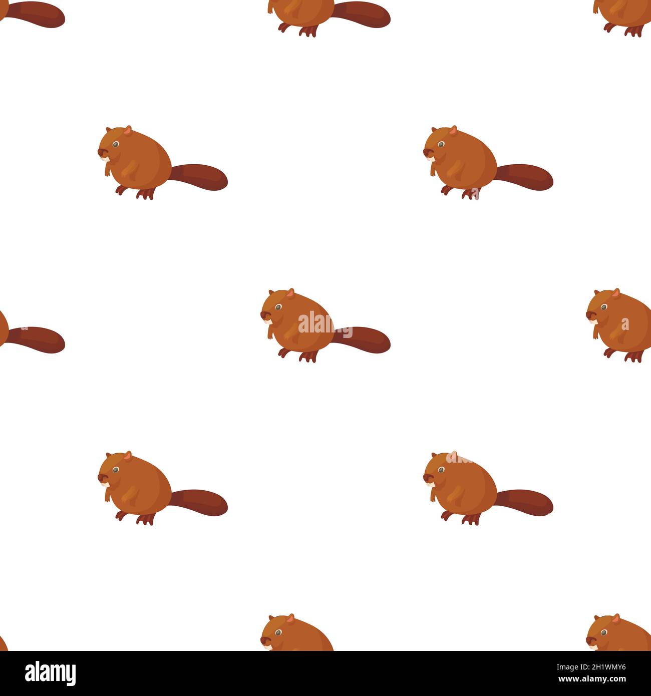 Motif Beaver texture d'arrière-plan sans couture répétition du papier peint vecteur géométrique Illustration de Vecteur