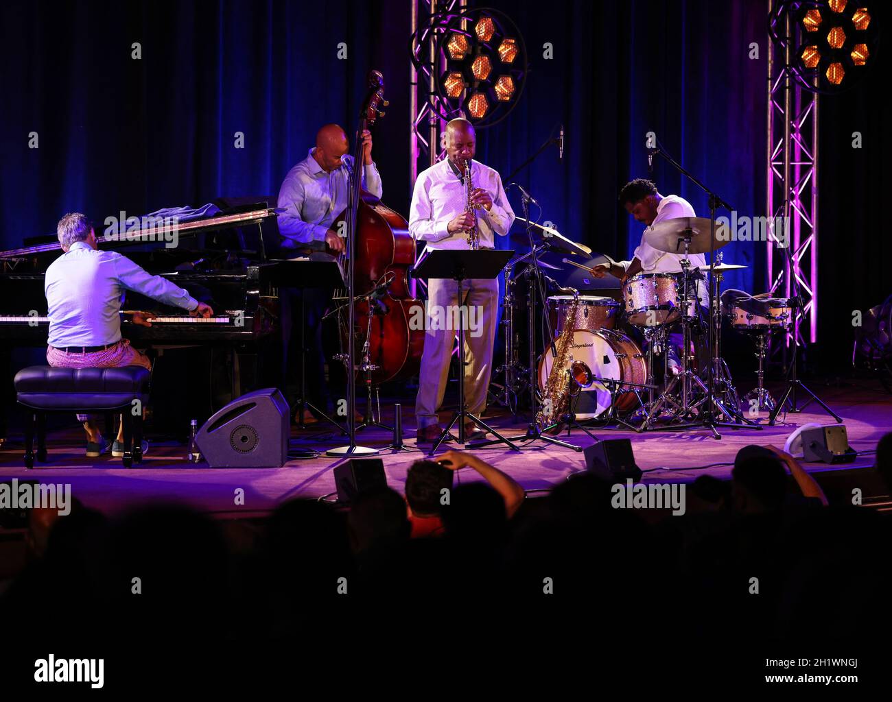 Cracovie, Pologne - 11 juillet 2021 : le Quatuor Branford Marsalis est en direct à la 26e édition du Festival de Jazz d'été à Cracovie Banque D'Images