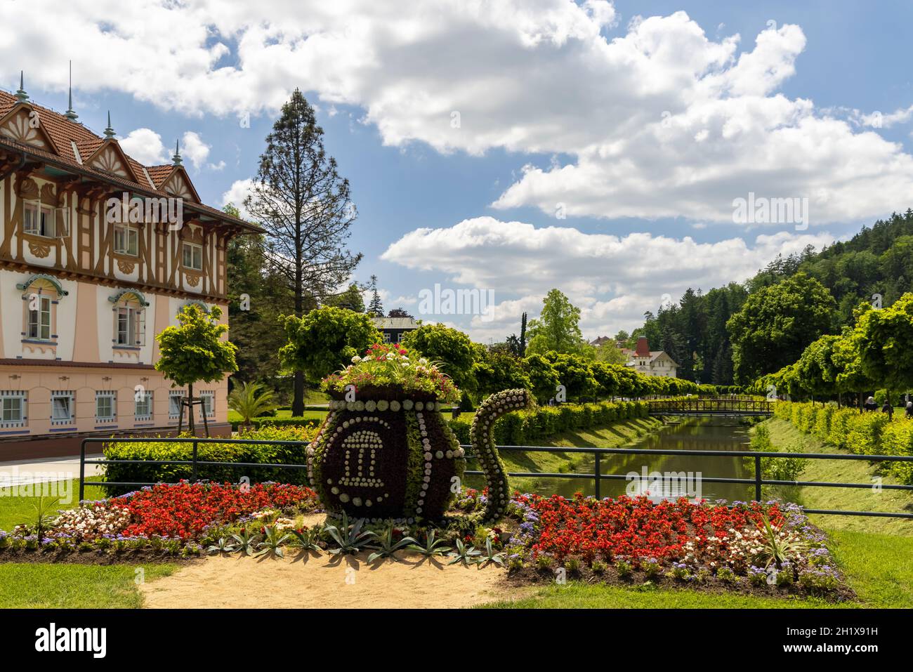 Luhacovice, ville thermale pittoresque du sud de la Moravie, République tchèque Banque D'Images