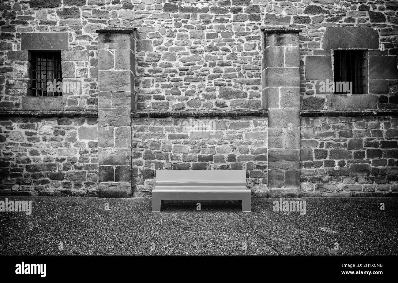 Détail du banc pour s'asseoir et se reposer dans la ville Banque D'Images