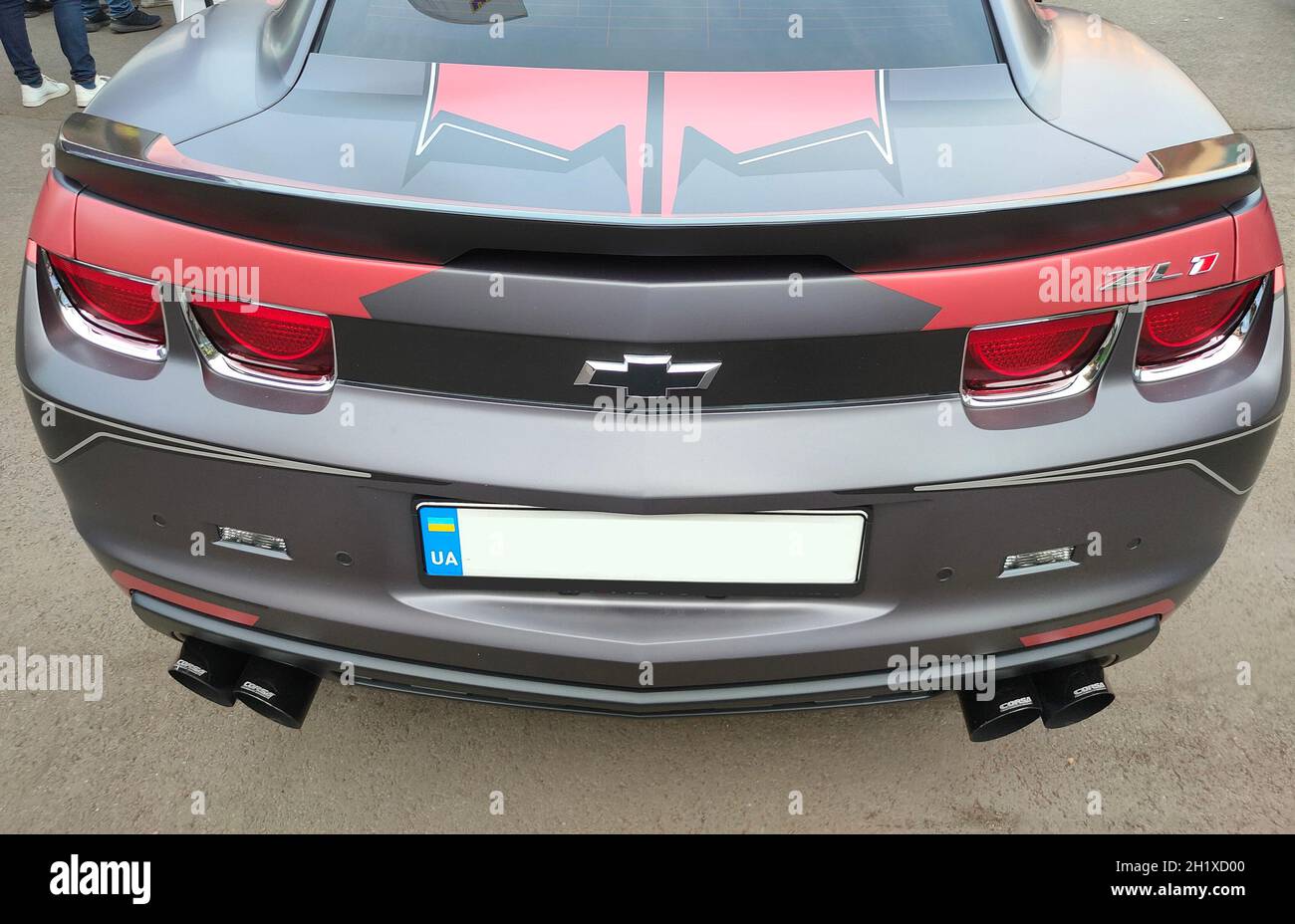 Kiyv, Ukraine - 30 août 2021 : coupé Chevrolet Camaro ZL1 à Kiyv, Ukraine - 30 août 2021 Banque D'Images