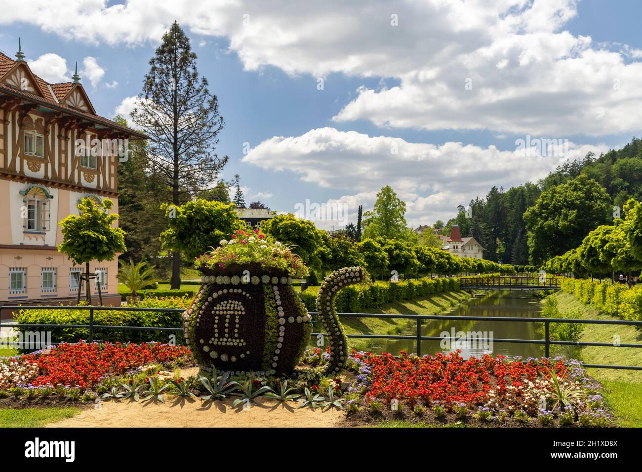 Luhacovice, ville thermale pittoresque du sud de la Moravie, République tchèque Banque D'Images