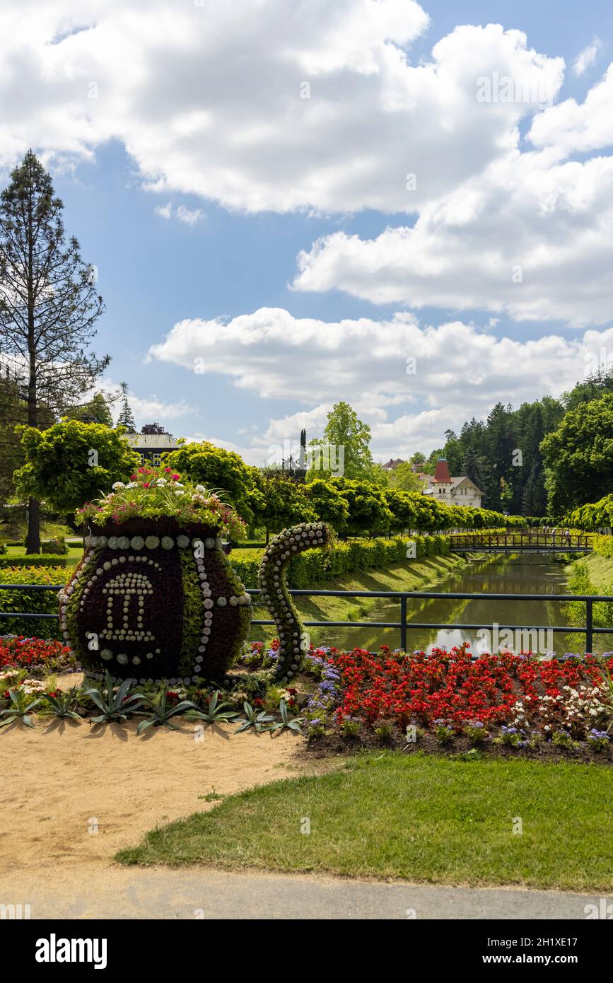 Luhacovice, ville thermale pittoresque du sud de la Moravie, République tchèque Banque D'Images