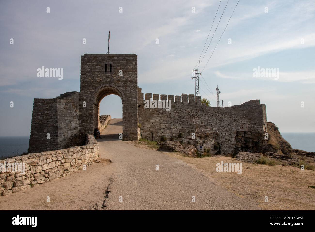 Cap Caliacra, Bulgarie - 14 septembre 2021. Au 4ème siècle av. J.-C., le cap était habité par une tribu thrace qui construisit les murs de la forteresse. La forteresse wa Banque D'Images