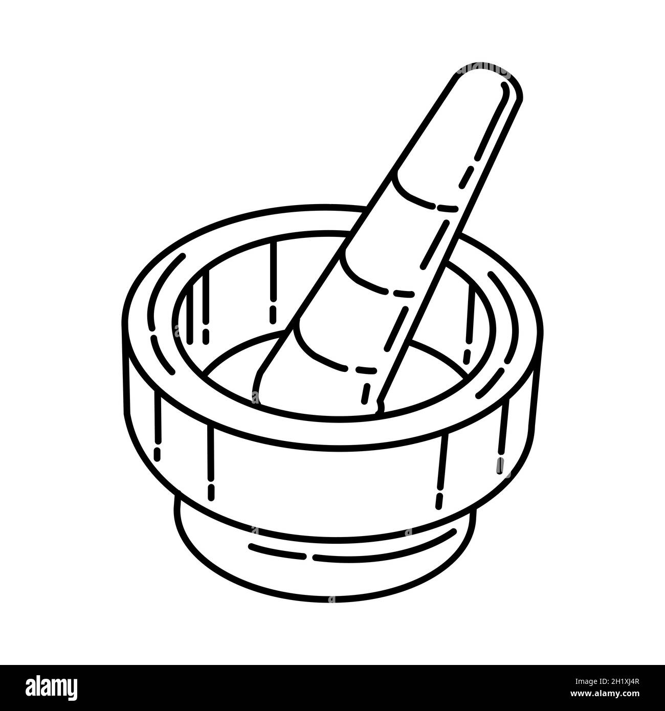 Pilon de cuisson fait partie des accessoires de cuisson et de l'équipement appareil icône dessinée à la main ensemble Vector.fait partie des accessoires de cuisson et de l'équipement appareil dessiné à la main Illustration de Vecteur