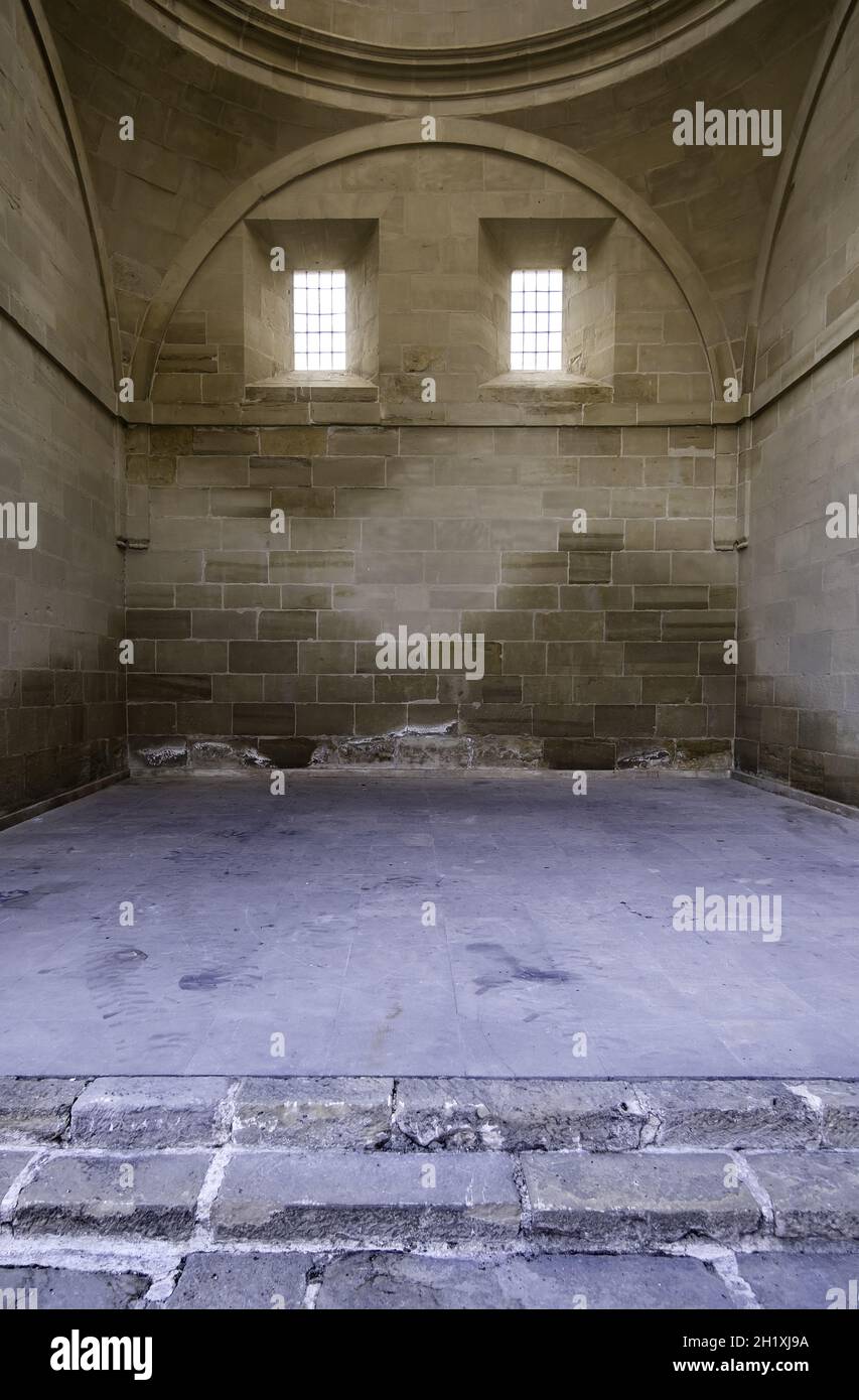 Détail de l'église médiévale abandonnée et détruite, ruines Banque D'Images