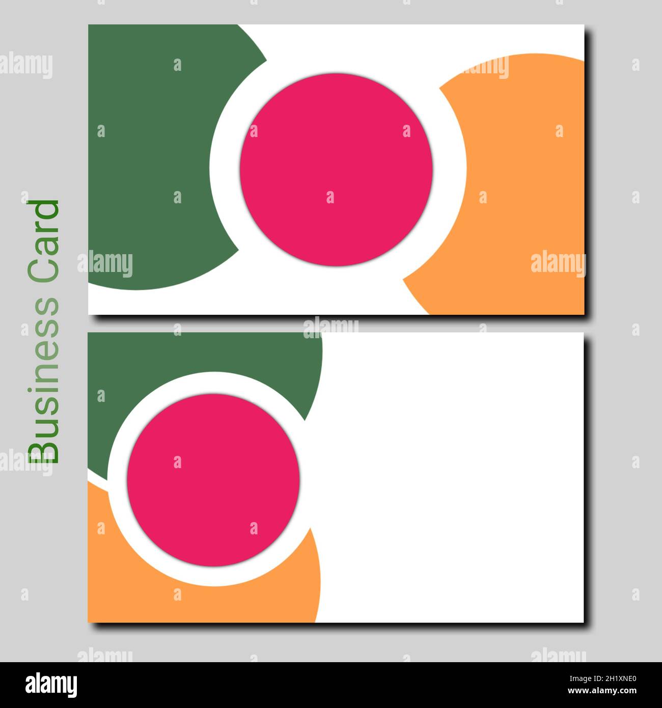 Carte de visite vierge et carte de visite design ensemble coloré blanc fond Banque D'Images