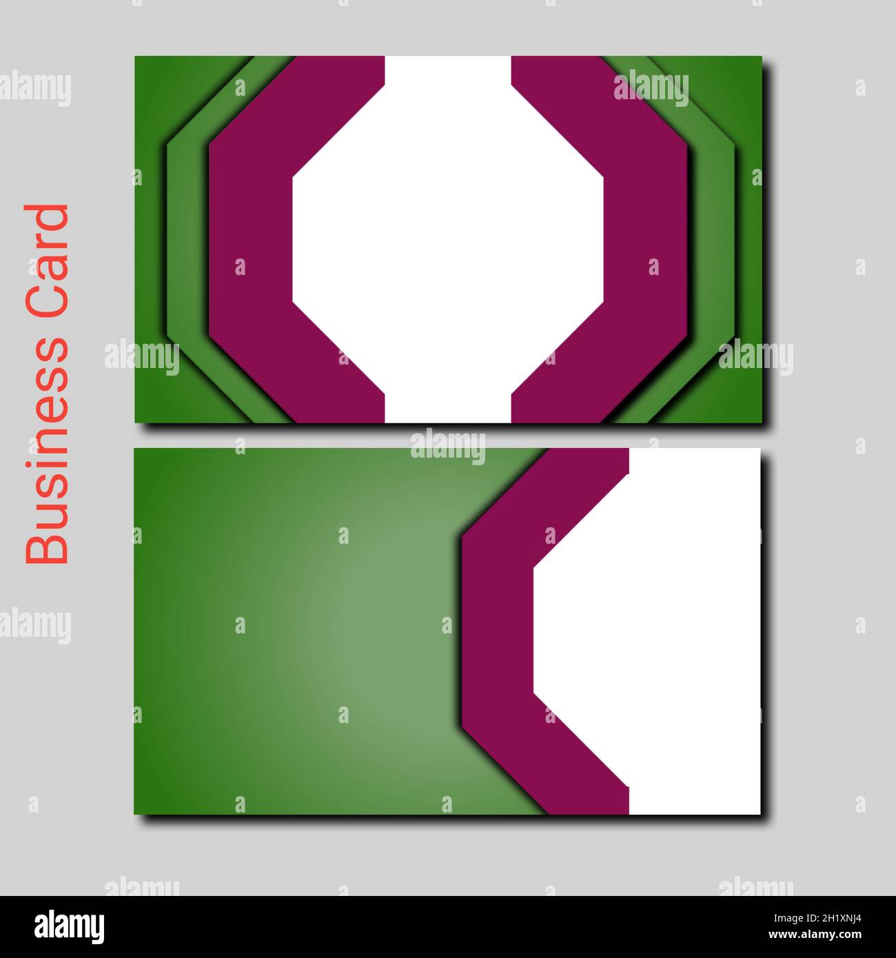 Carte de visite vierge et carte de visite design ensemble coloré blanc fond 3d Banque D'Images