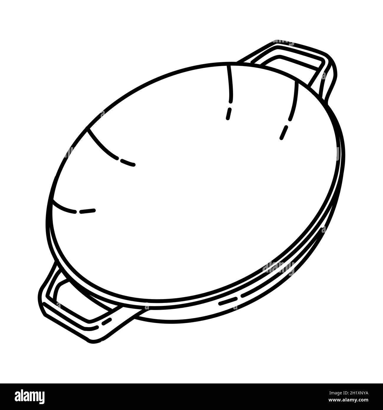 Wok partie de la cuisson Accessoires et équipement appareil dessin main icône définir le vecteur. Illustration de Vecteur