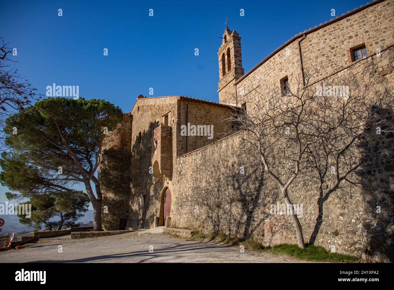 Europe, Italie, Toscane, Val d'Orcia, château de Castelluccio Banque D'Images