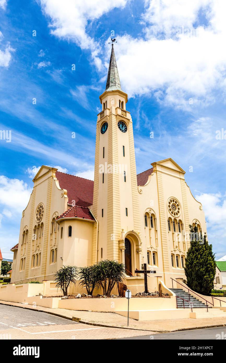 Extérieur de l'église réformée néerlandaise de main Street (Bult en 1926), Napier, Cap occidental, Afrique du Sud Banque D'Images