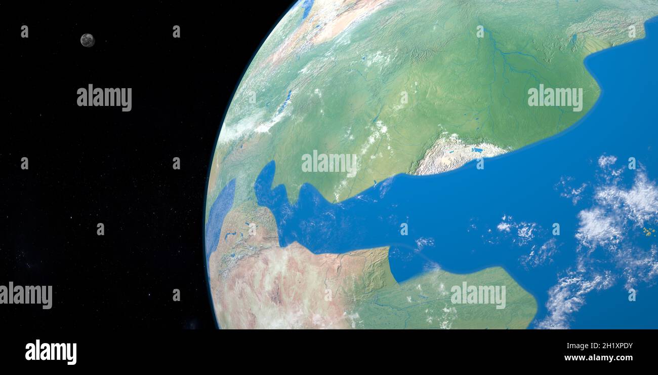 Laurasia et Gondwana continents dans la planète Terre Banque D'Images