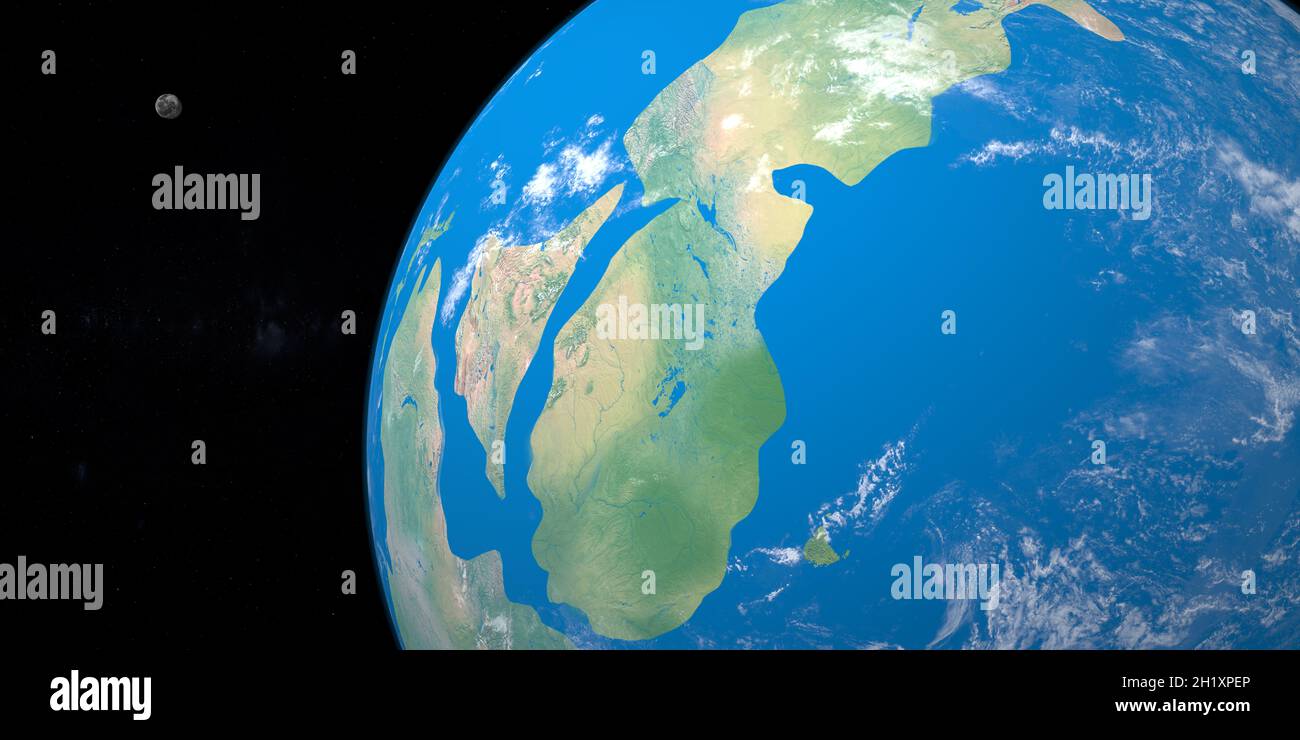 Le continent Pannotia antique dans la planète Terre Banque D'Images